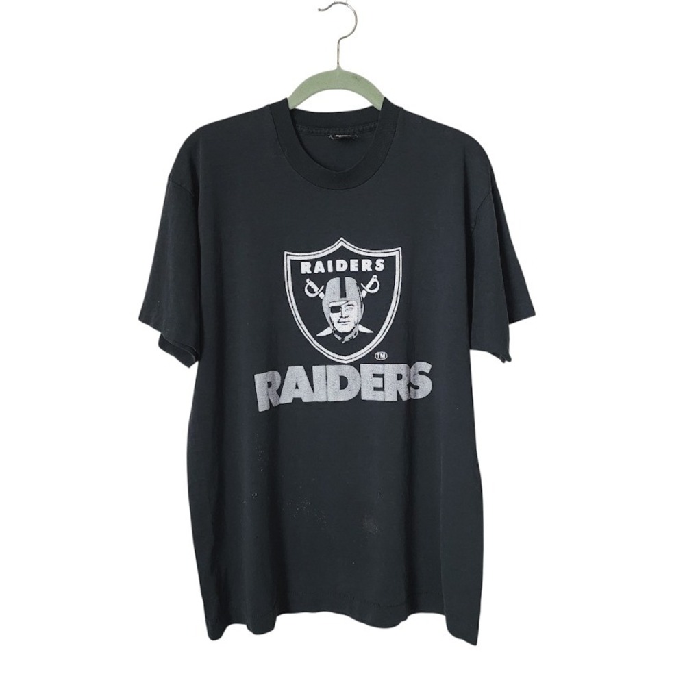RAIDERS 90s Screen Stars black graphic t shirt single stitch XL USA